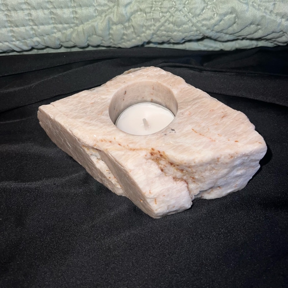 Quartz Mineral Gem Stone Tealight Holder